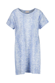 Schlafkleid aus Baumwolle - Blau | Weiß