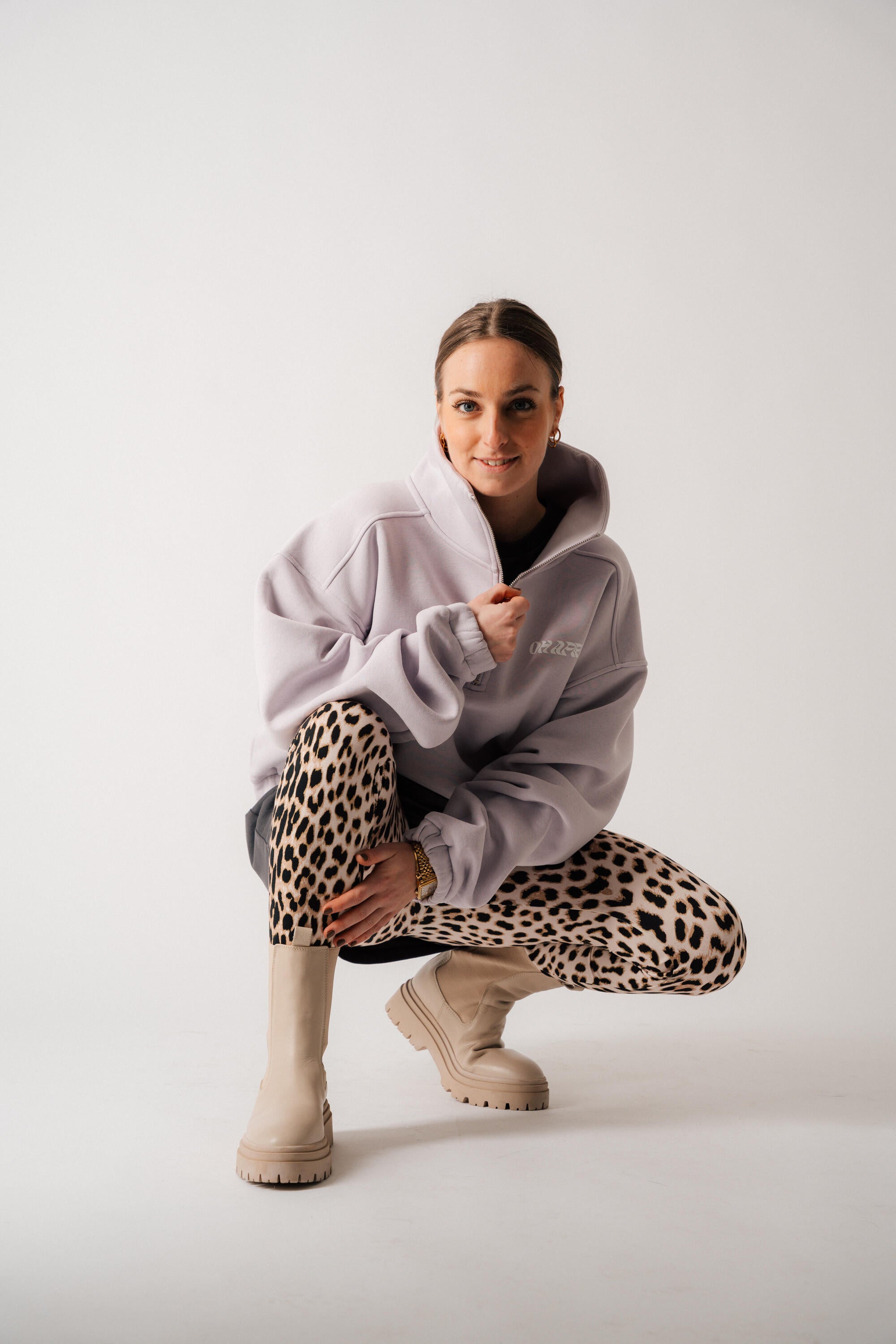 Leggings mit Leoparden-Muster - Leo Light Grey - Grau | Schwarz