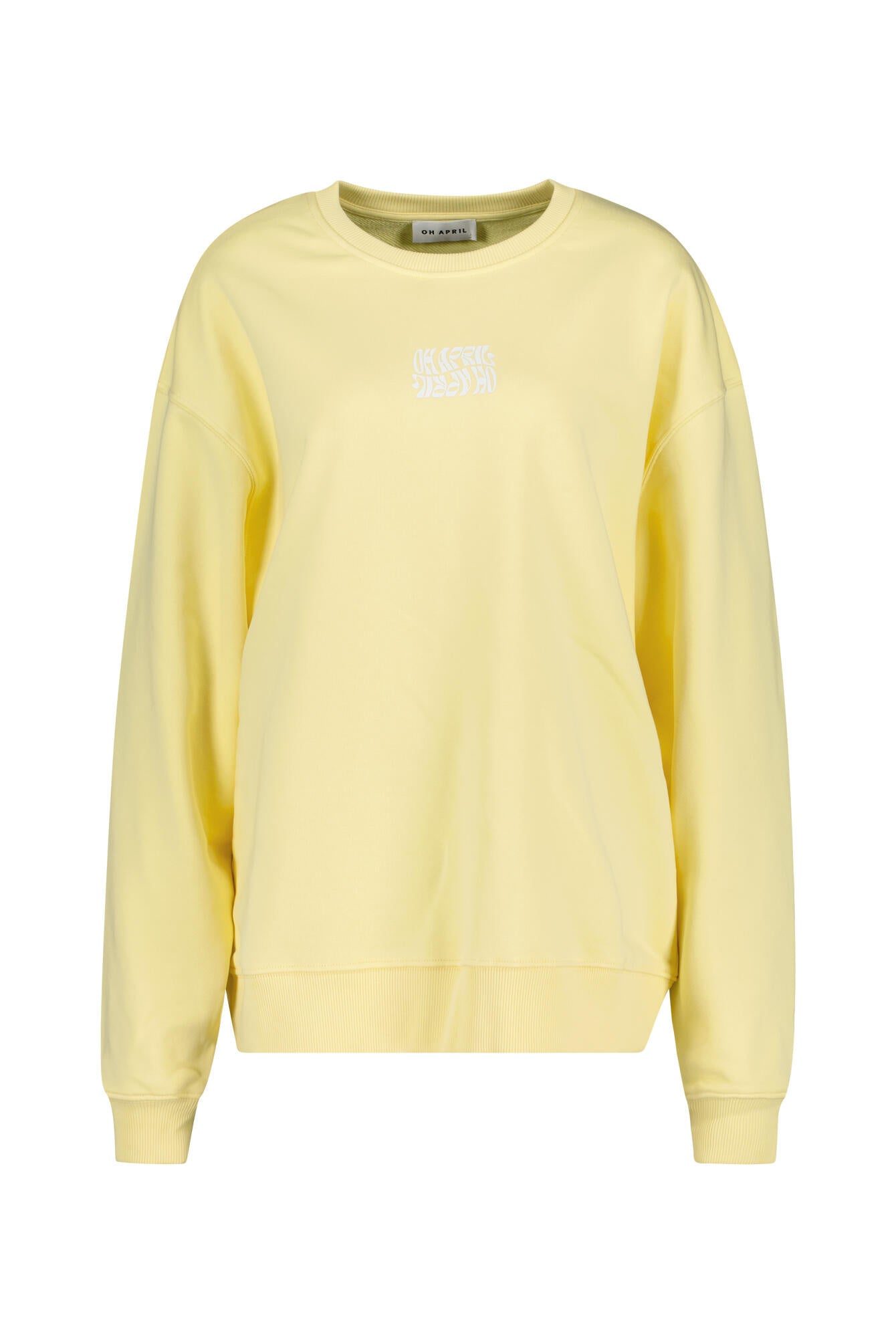 Oversized Sweatshirt Good Karma Club - PAstell Yellow - Gelb | Weiß