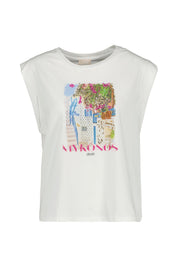 T-Shirt mit Print - N9276 M/C - Weiß