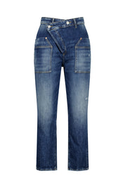 Jeans Hose mit aufgesetzten Taschen - 3001 Blue - Blau