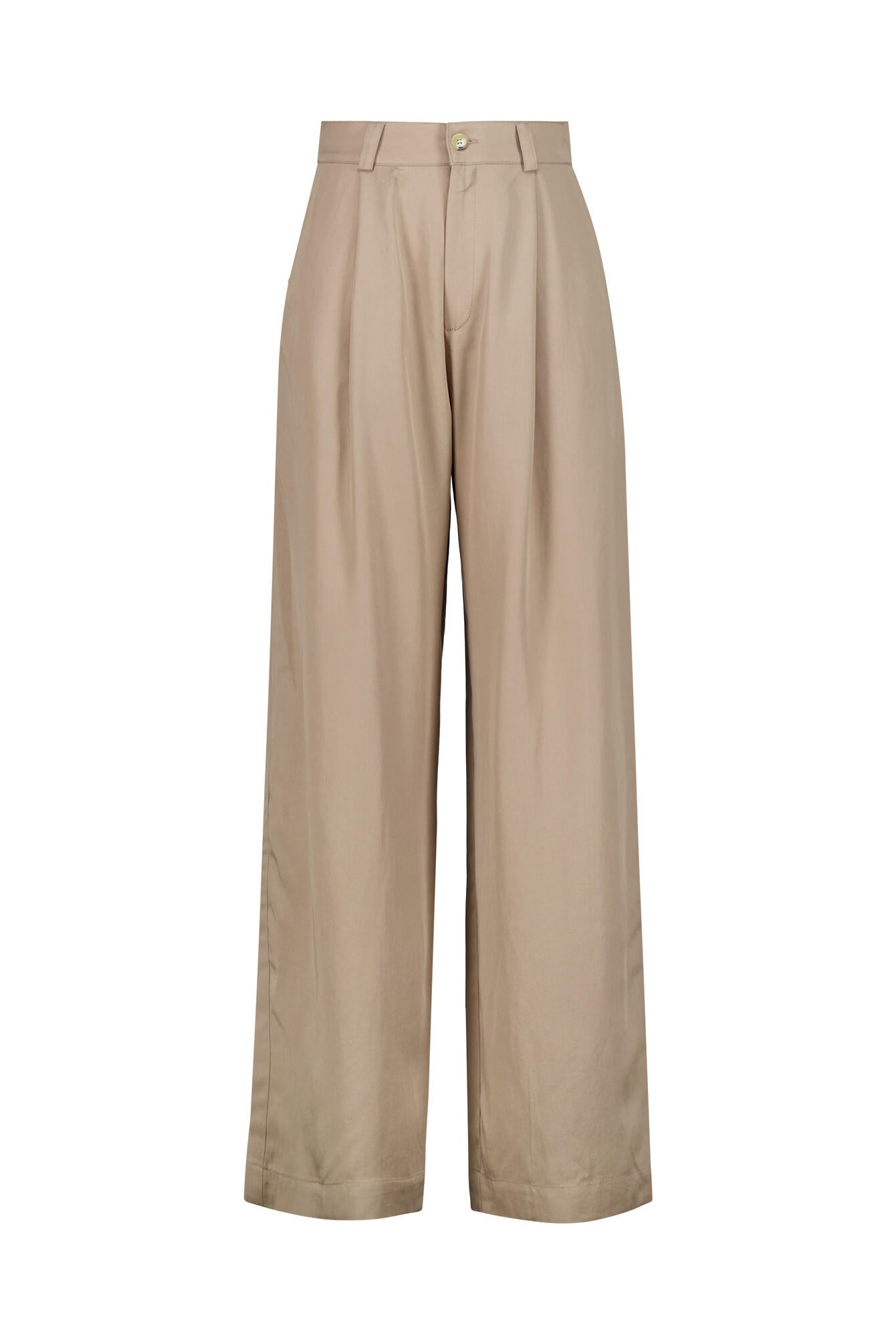 Eliza Wide Leg Hose - Taupe - Beige