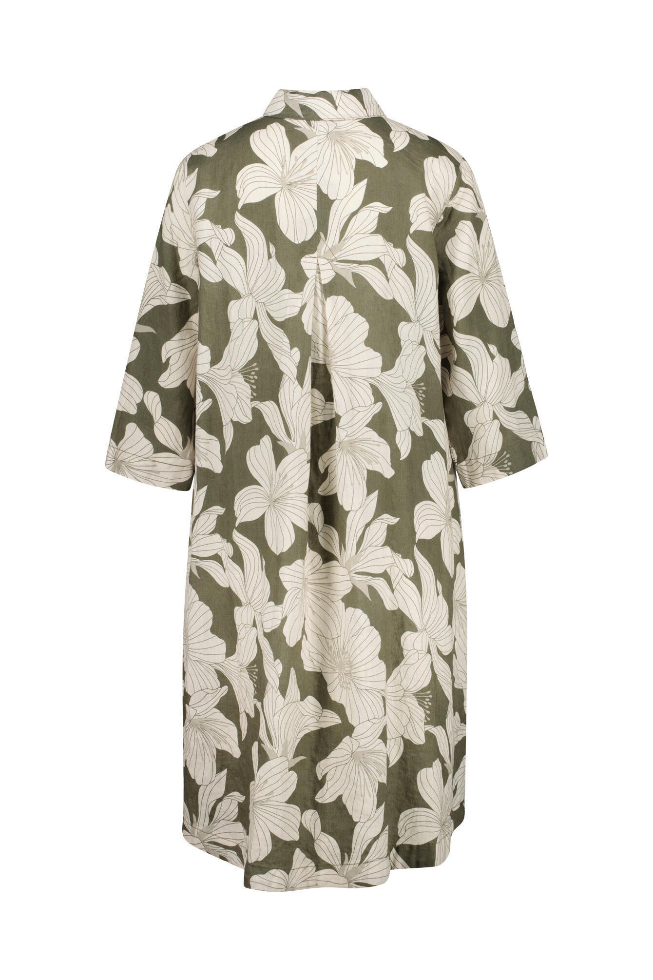 Hemdblusenkleid aus Leinen - Neutral - Grün