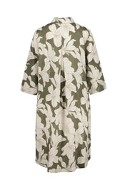 Hemdblusenkleid aus Leinen - Neutral - Grün