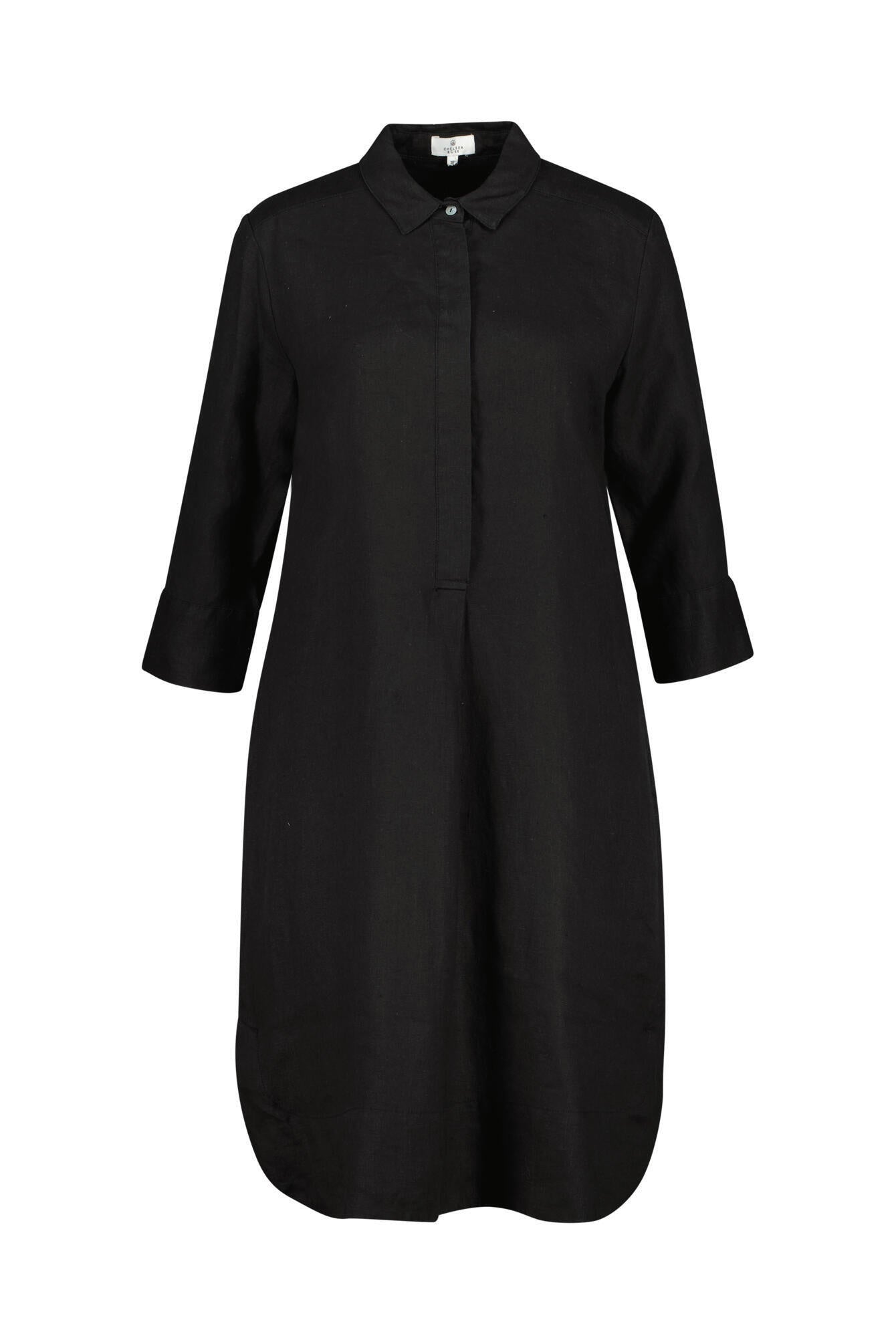 Leinenkleid - Schwarz - Schwarz