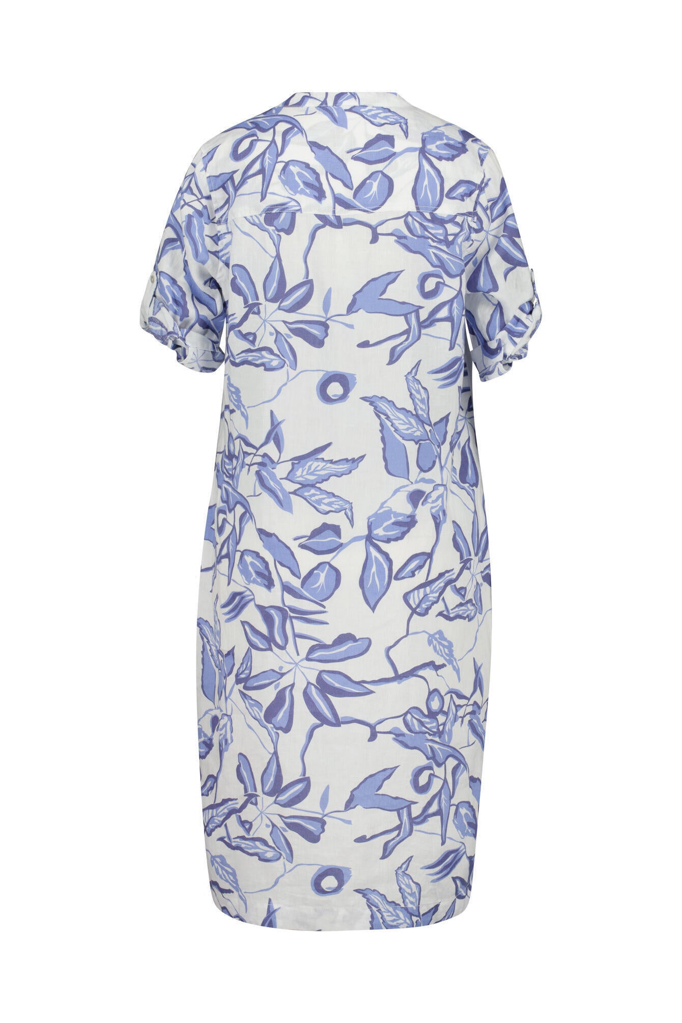 Floral gemustertes Leinenkleid - Original - Blau | Weiß
