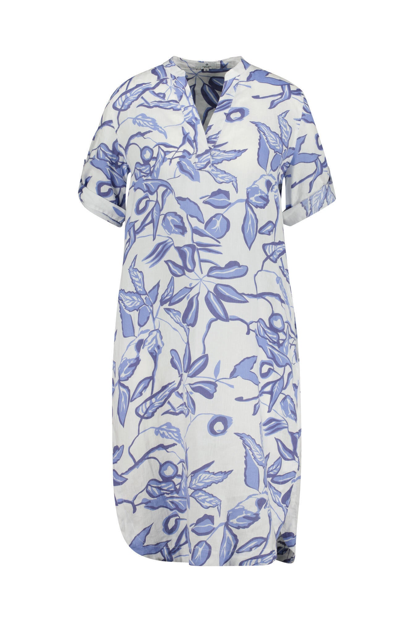 Floral gemustertes Leinenkleid - Original - Blau | Weiß