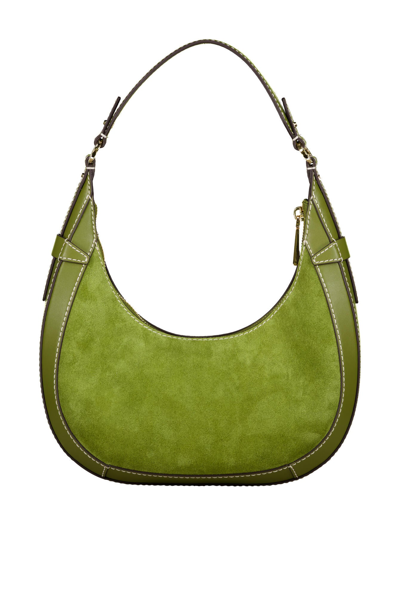 Schultertasche Preston Small in Halbmondform - 334 Smokey Olive - Grün