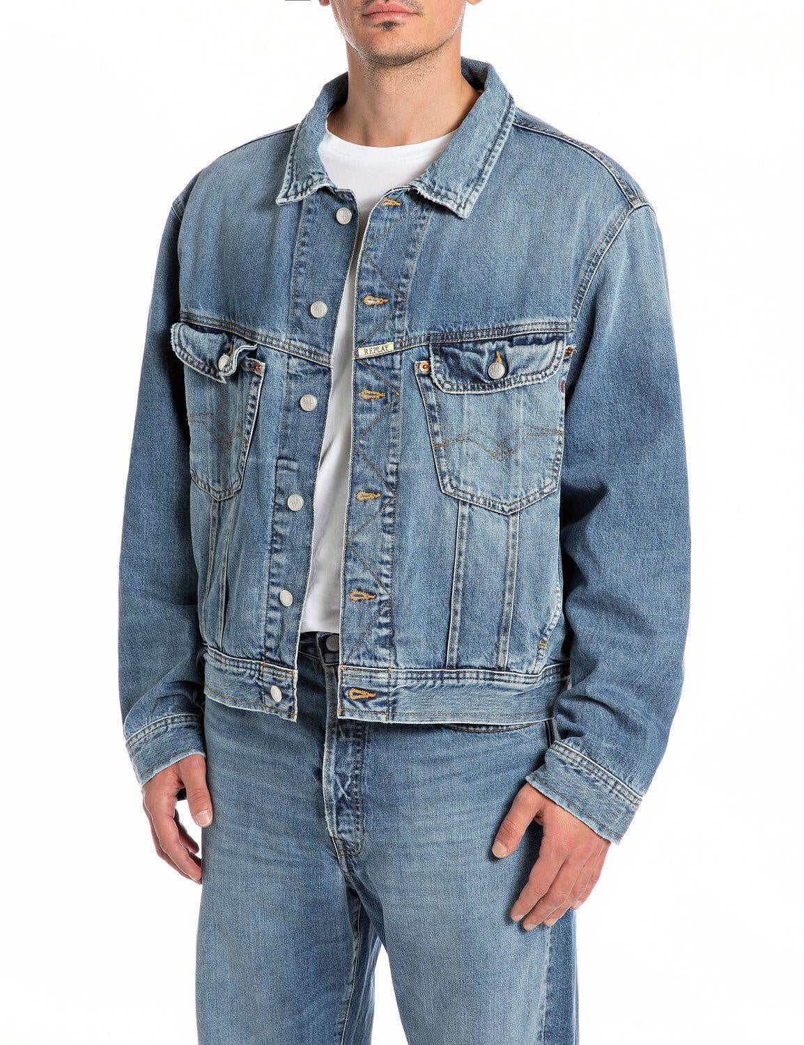 Jeansjacke mit aufgesetzten Brusttaschen - 009 - Blau