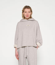 Oversized Sweathoodie aus Baumwolle - 4001 Light Grey - Grau