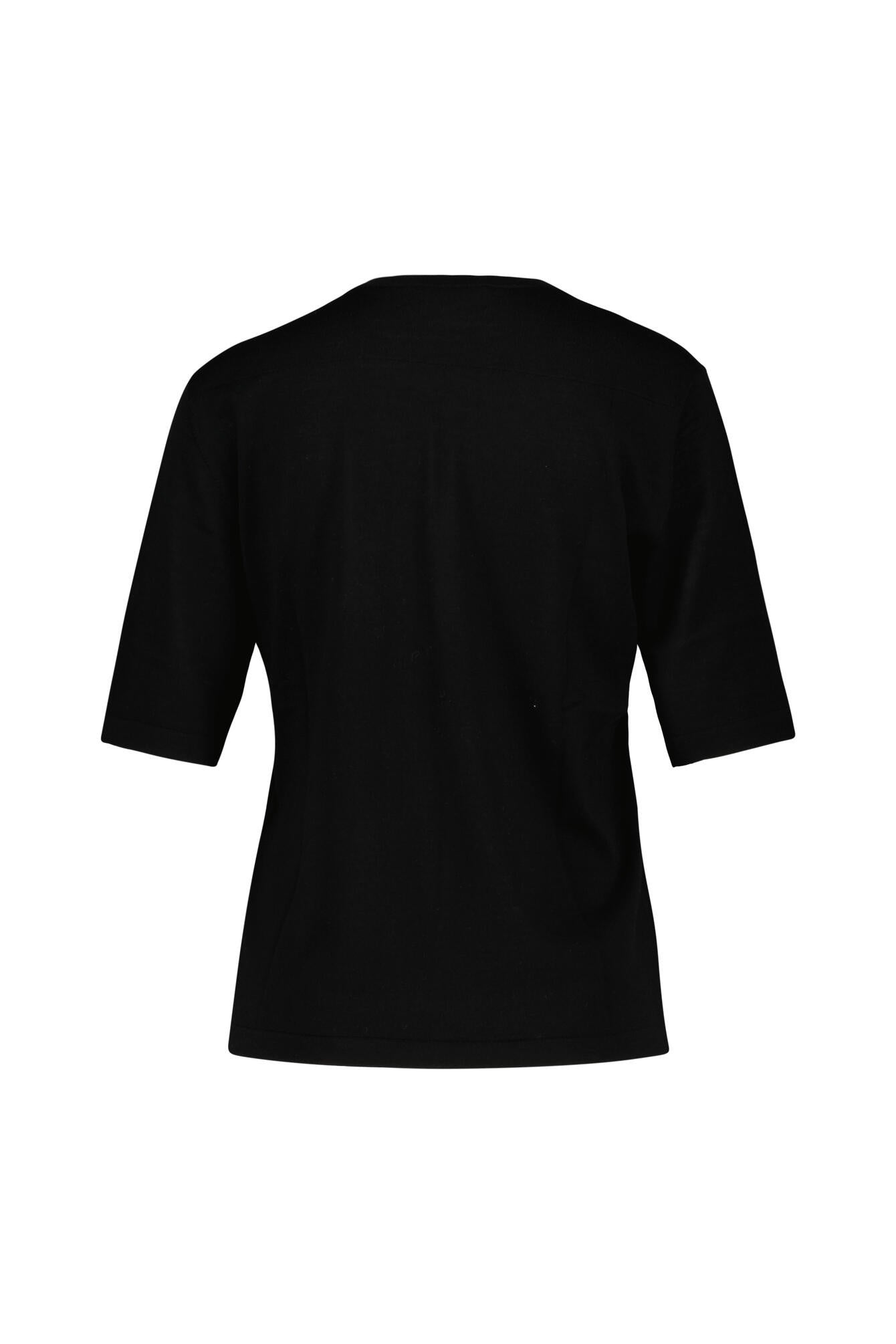 T-Shirt aus Merinowolle - 9999 Black - Schwarz