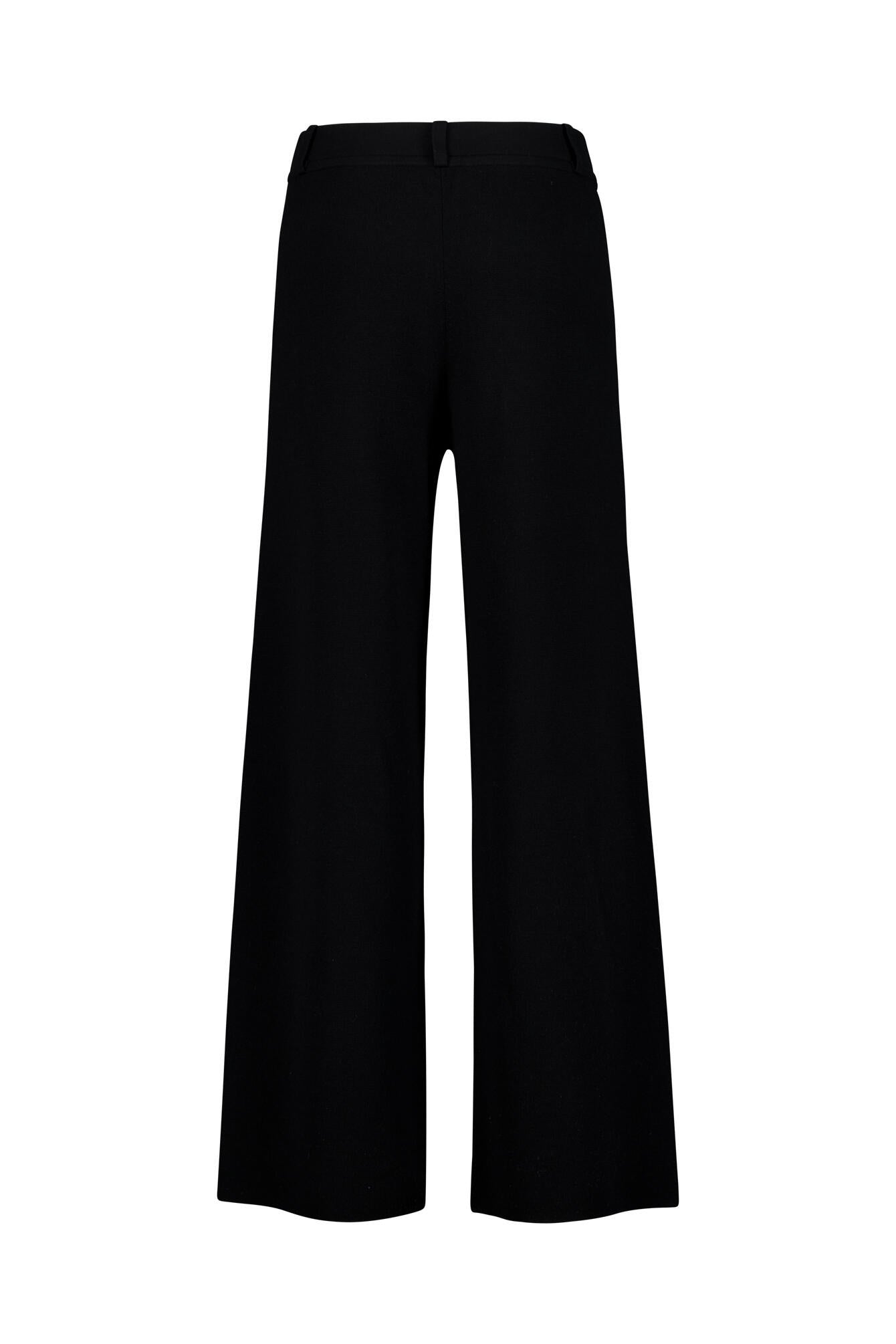 Wide Leg Stoffhose - 9999 Black - Schwarz