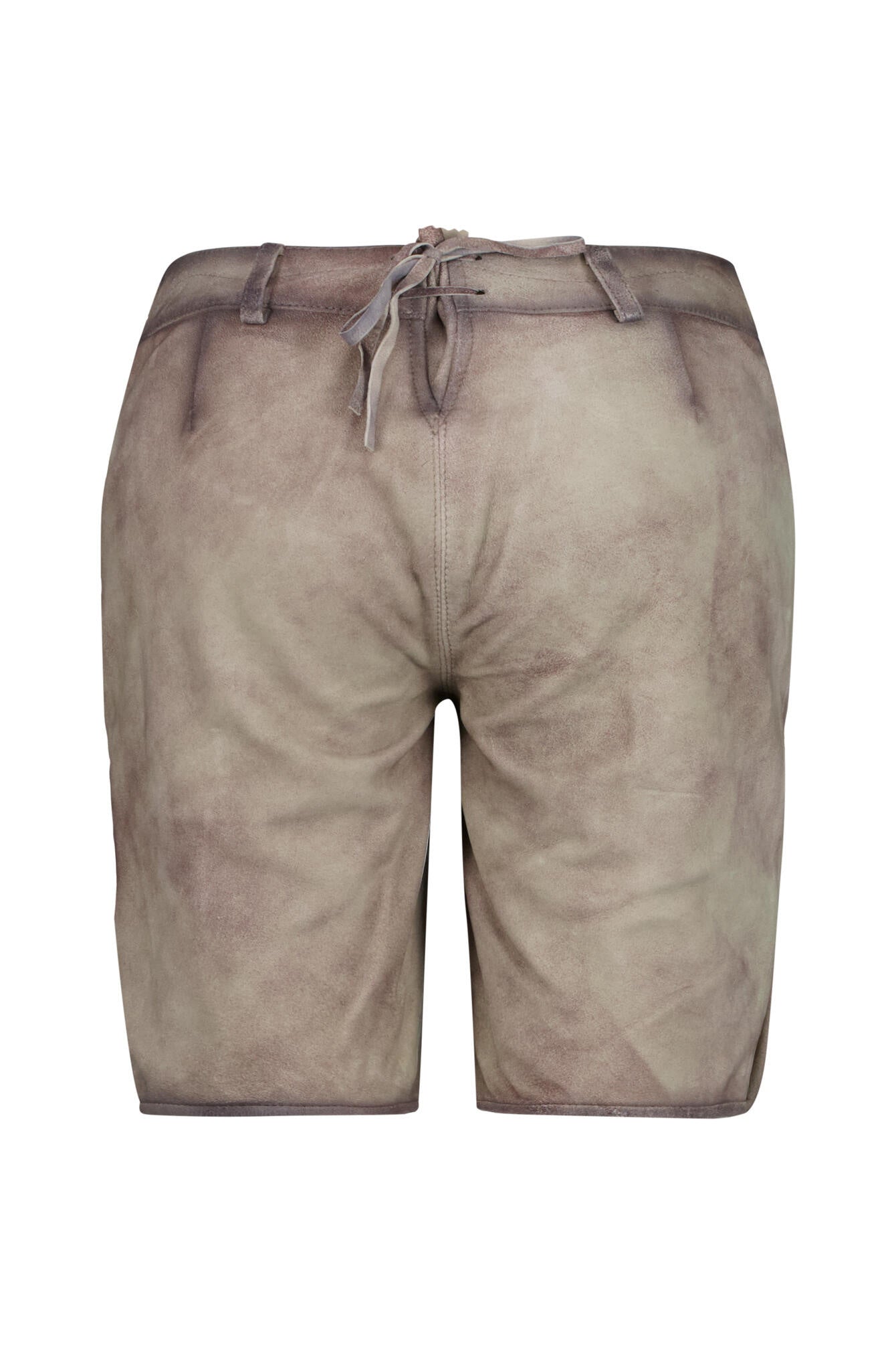 Ledershorts mit Stickereien - 0015 Natur - Grau