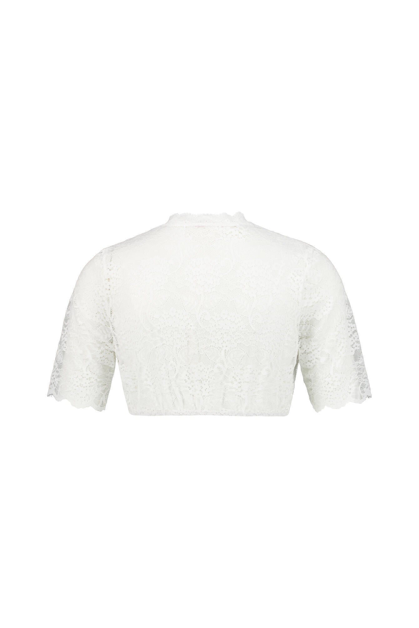 Dirndlbluse mit Spitzen-Details - 0002 Ecru - Weiß