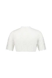 Dirndlbluse mit Spitzen-Details - 0002 Ecru - Weiß
