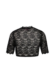 Dirndlbluse mit Spitzen-Details - 0004 Schwarz - Schwarz