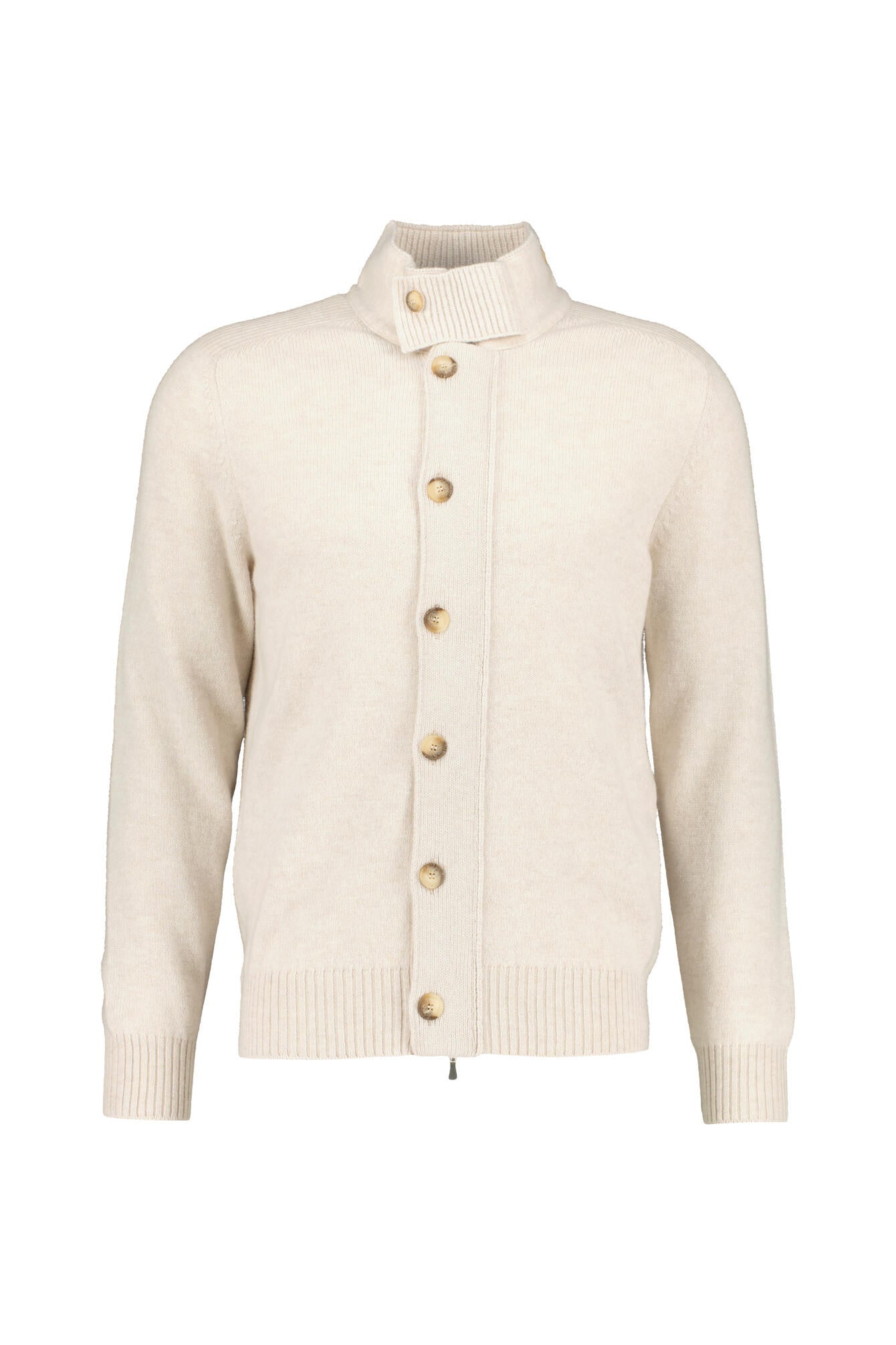 Strickjacke mit Stehkragen - 054 - Creme