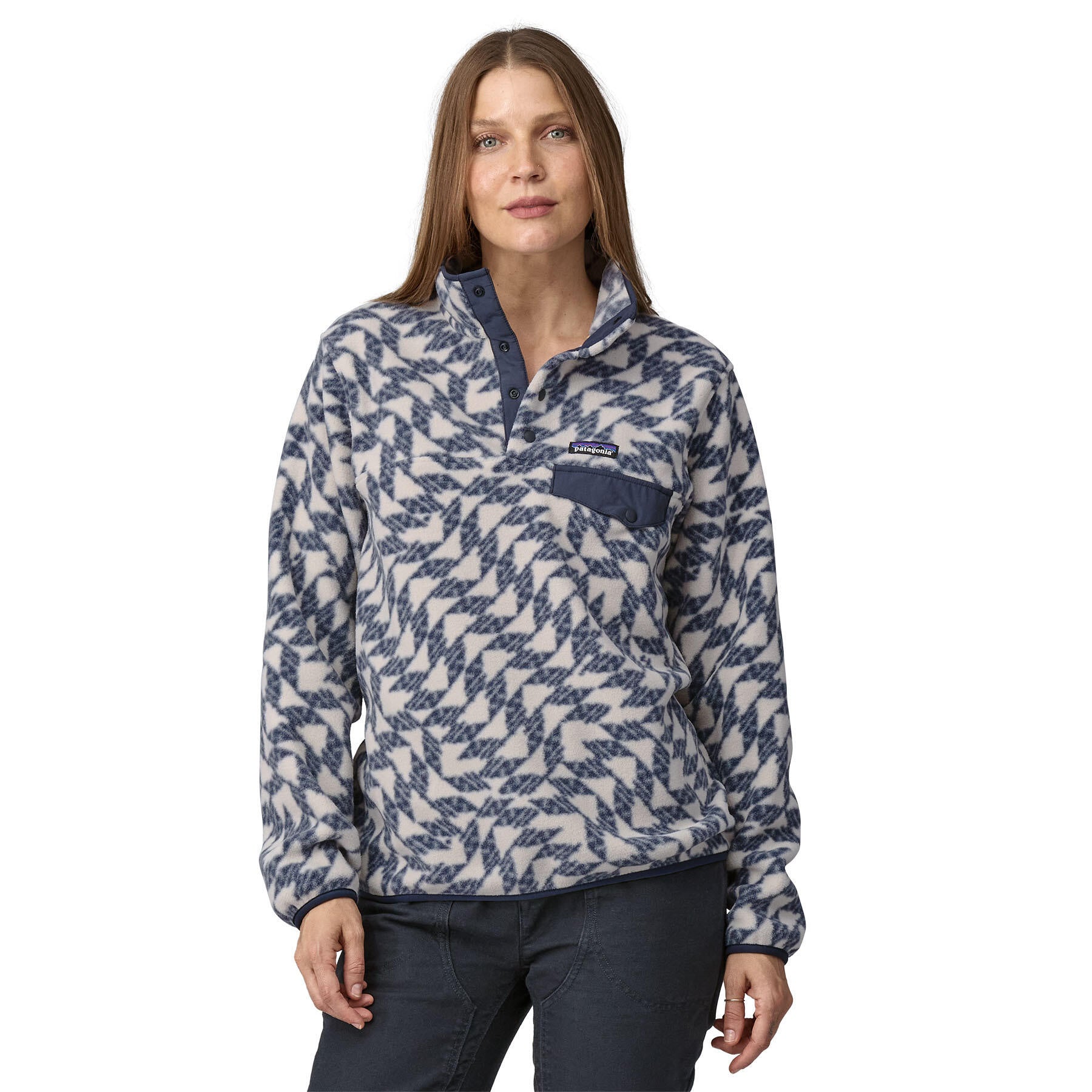 Fleecepullover mit halber Knopfleiste - Natural - Grau