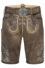 Lederhose Ulli mit Gürtel - 0007 Braun - Braun