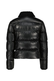 Gesteppte Lederjacke - C0001 Black - Schwarz