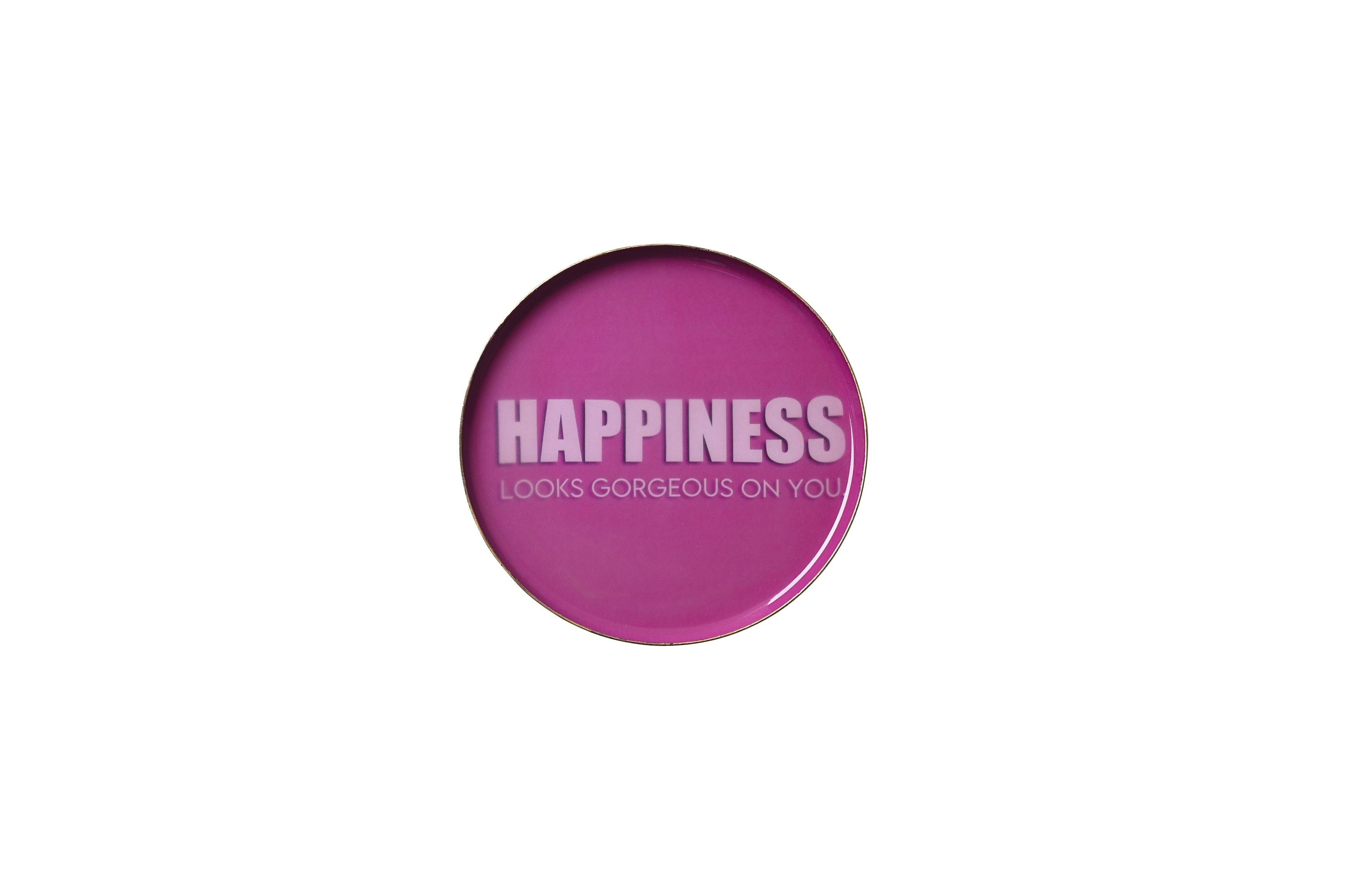 Dekotablett HAPPINESS - ka - Pink