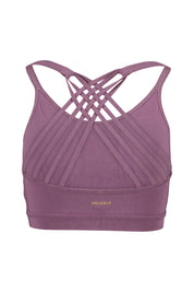 Sport-BH mit Raffung - Grape - Violett