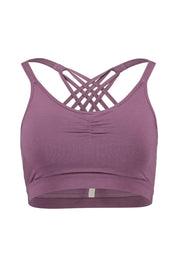 Sport-BH mit Raffung - Grape - Violett