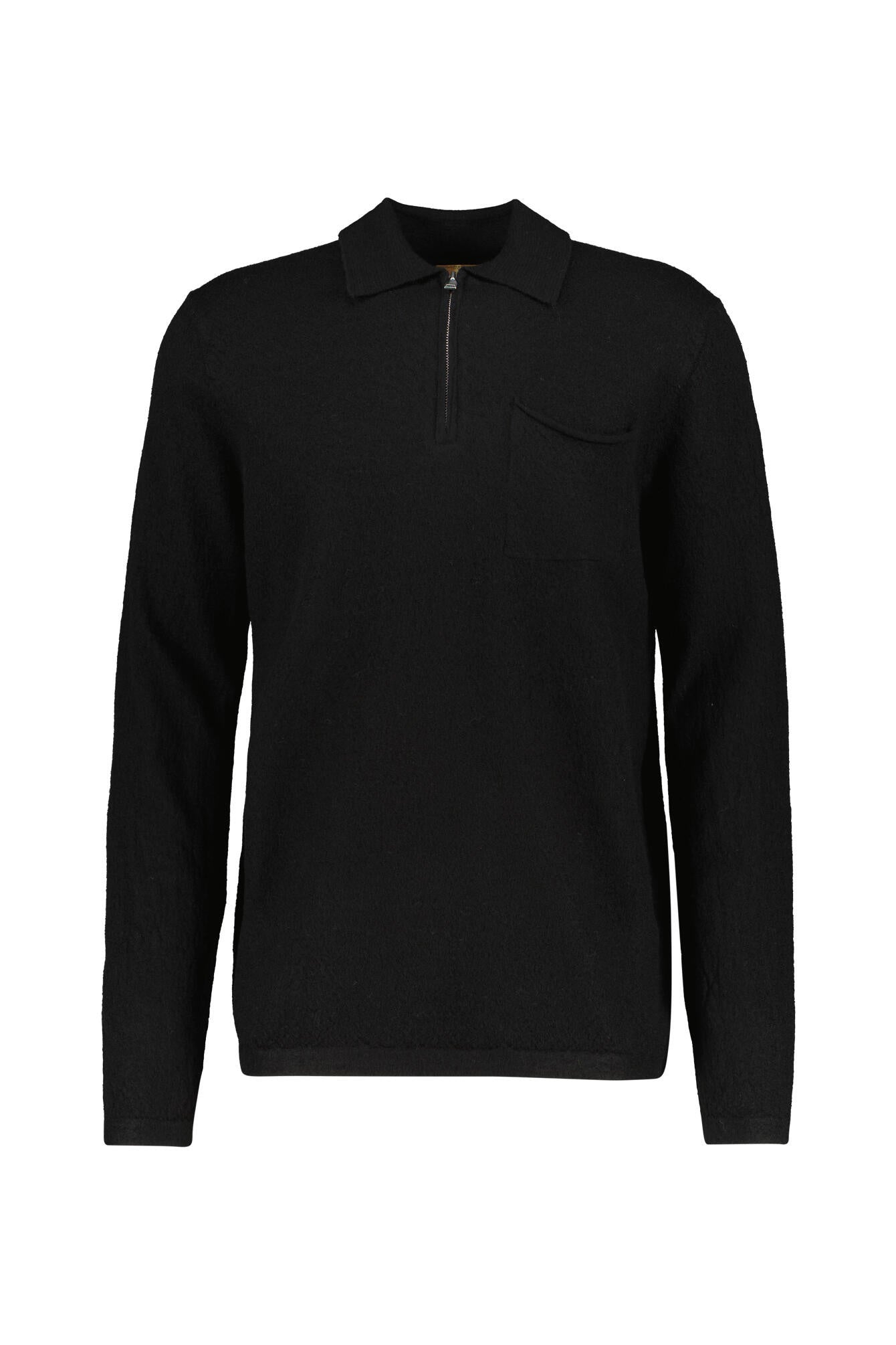 Zip Pullover - 801 Black - Schwarz