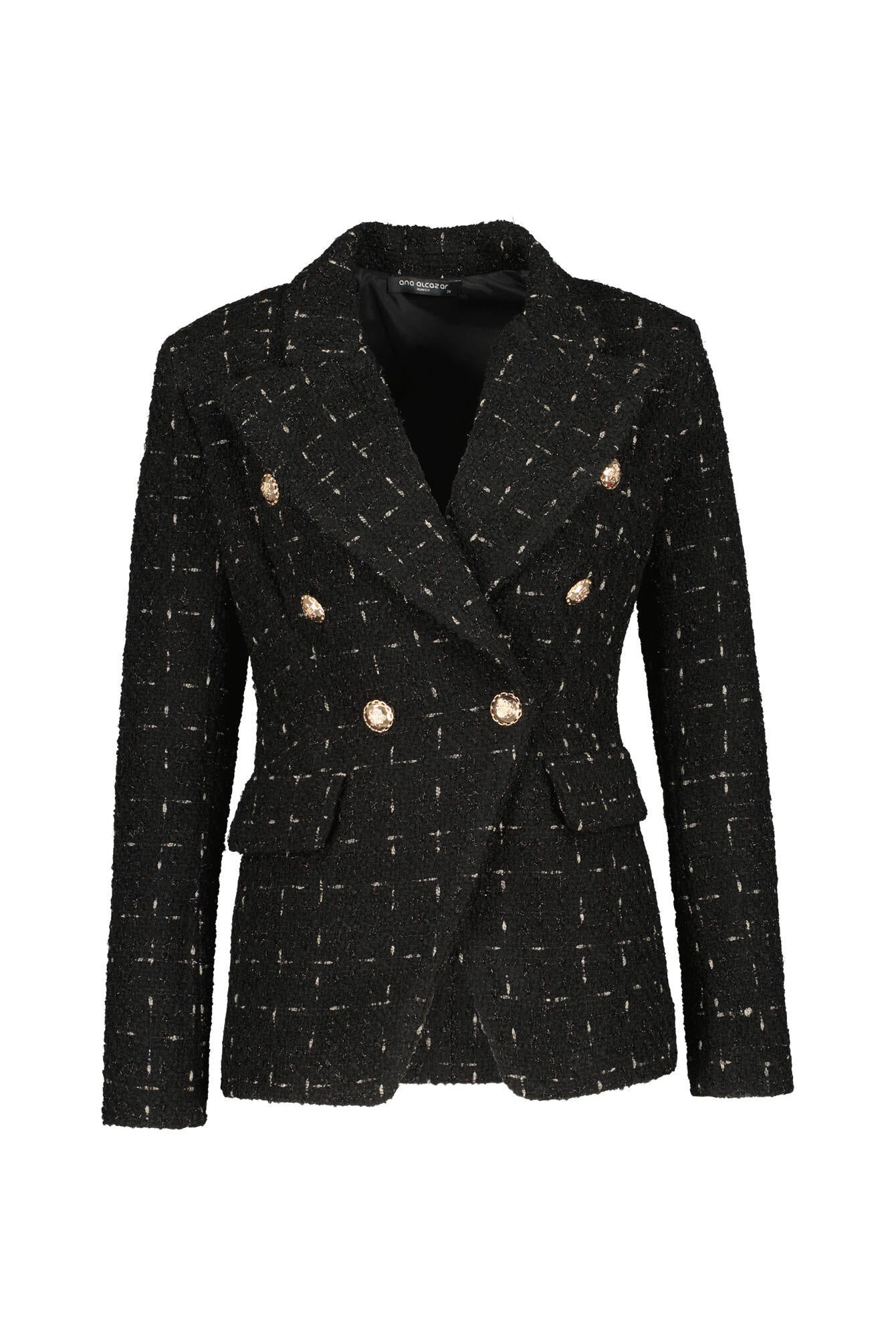 Karierter Bouclé-Blazer - 001 Original Black - Schwarz