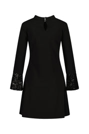 A-Linie-Kleid mit Pailletten - 100 Black - Schwarz