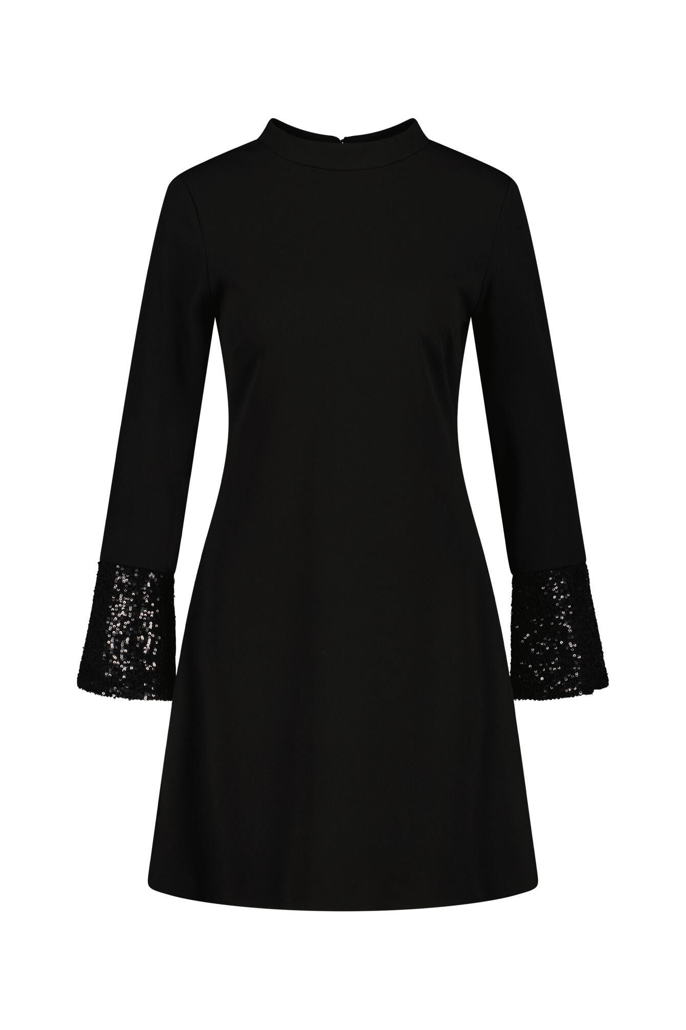 A-Linie-Kleid mit Pailletten - 100 Black - Schwarz