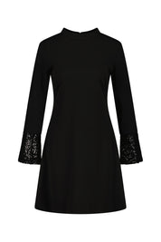 A-Linie-Kleid mit Pailletten - 100 Black - Schwarz