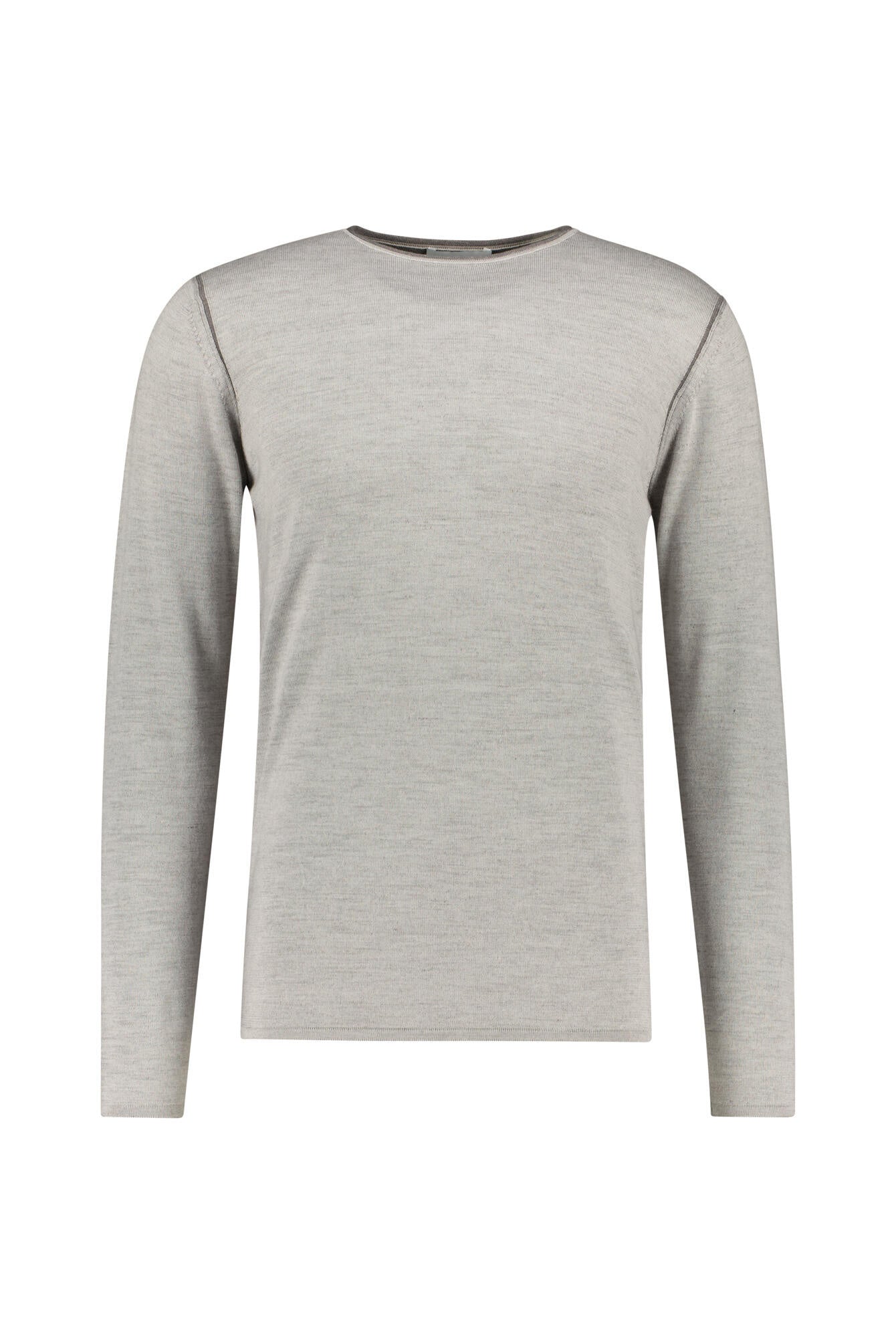 Feinstrick Pullover aus Wolle - 91 - Grau