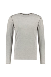 Feinstrick Pullover aus Wolle - 91 - Grau