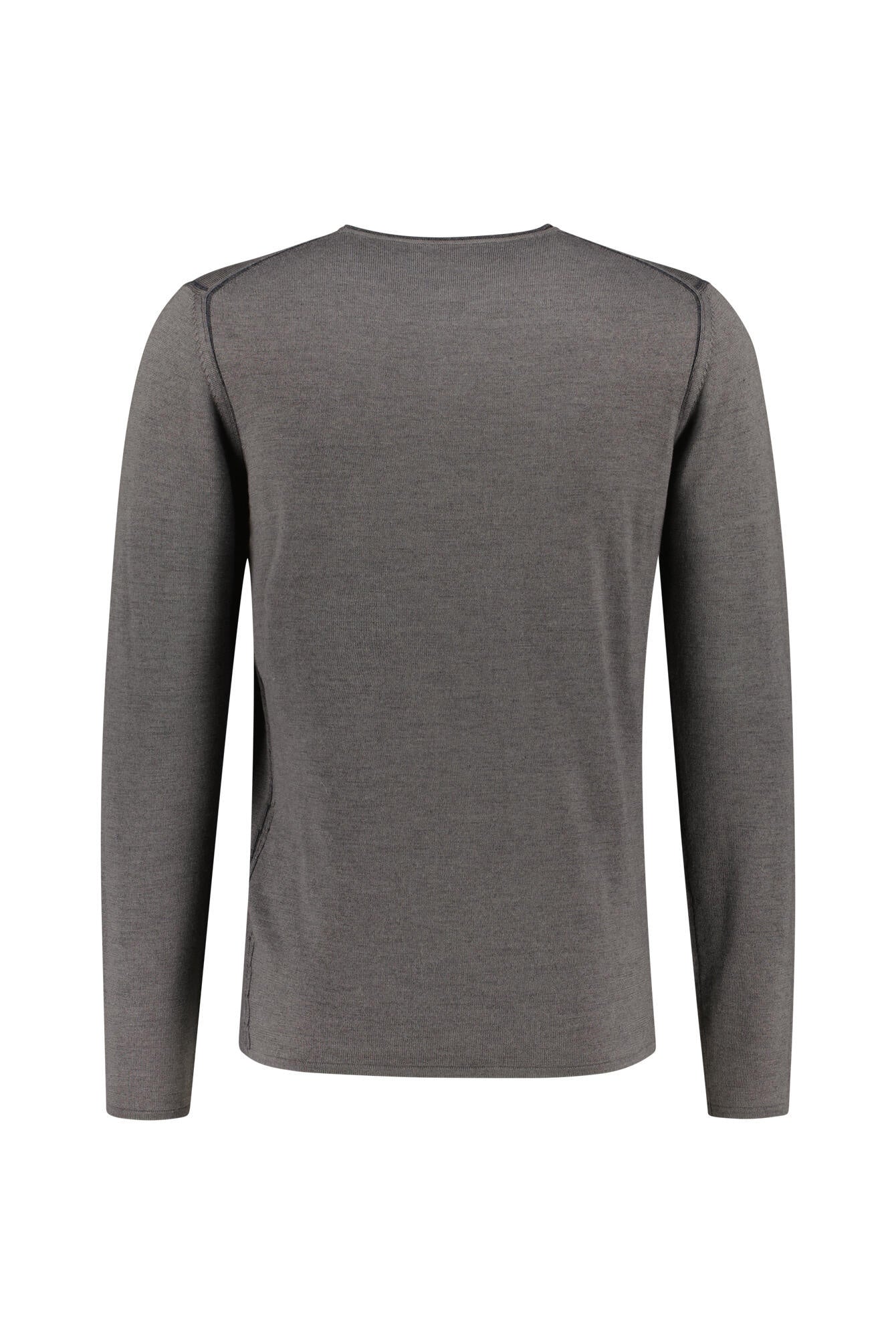 Feinstrick Pullover aus Wolle - 92 - Grau