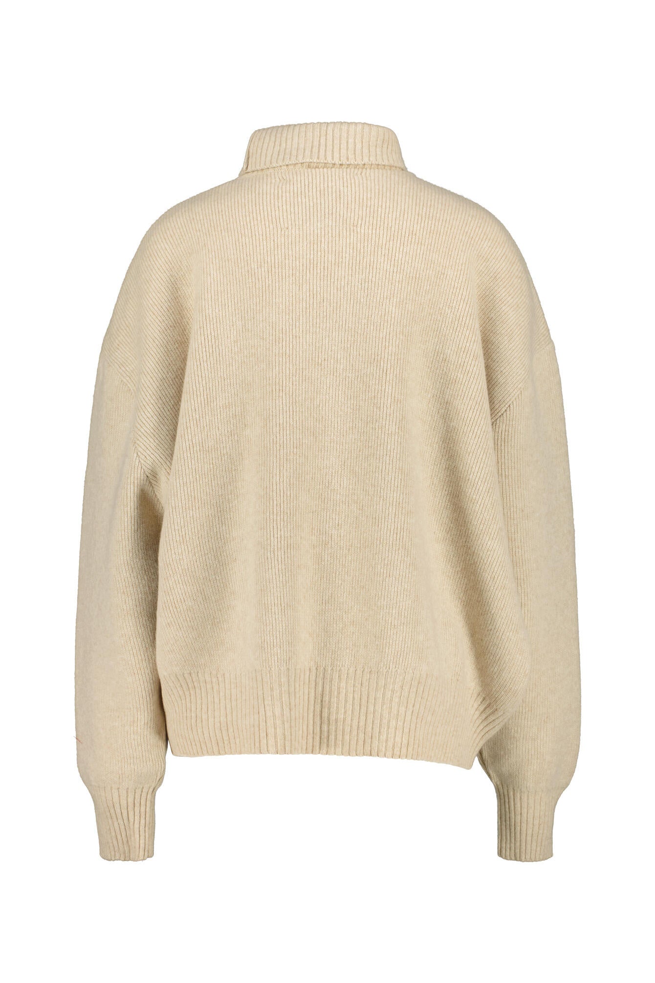 Oversized Strickpullover mit Rollkragen - beige melange - Beige