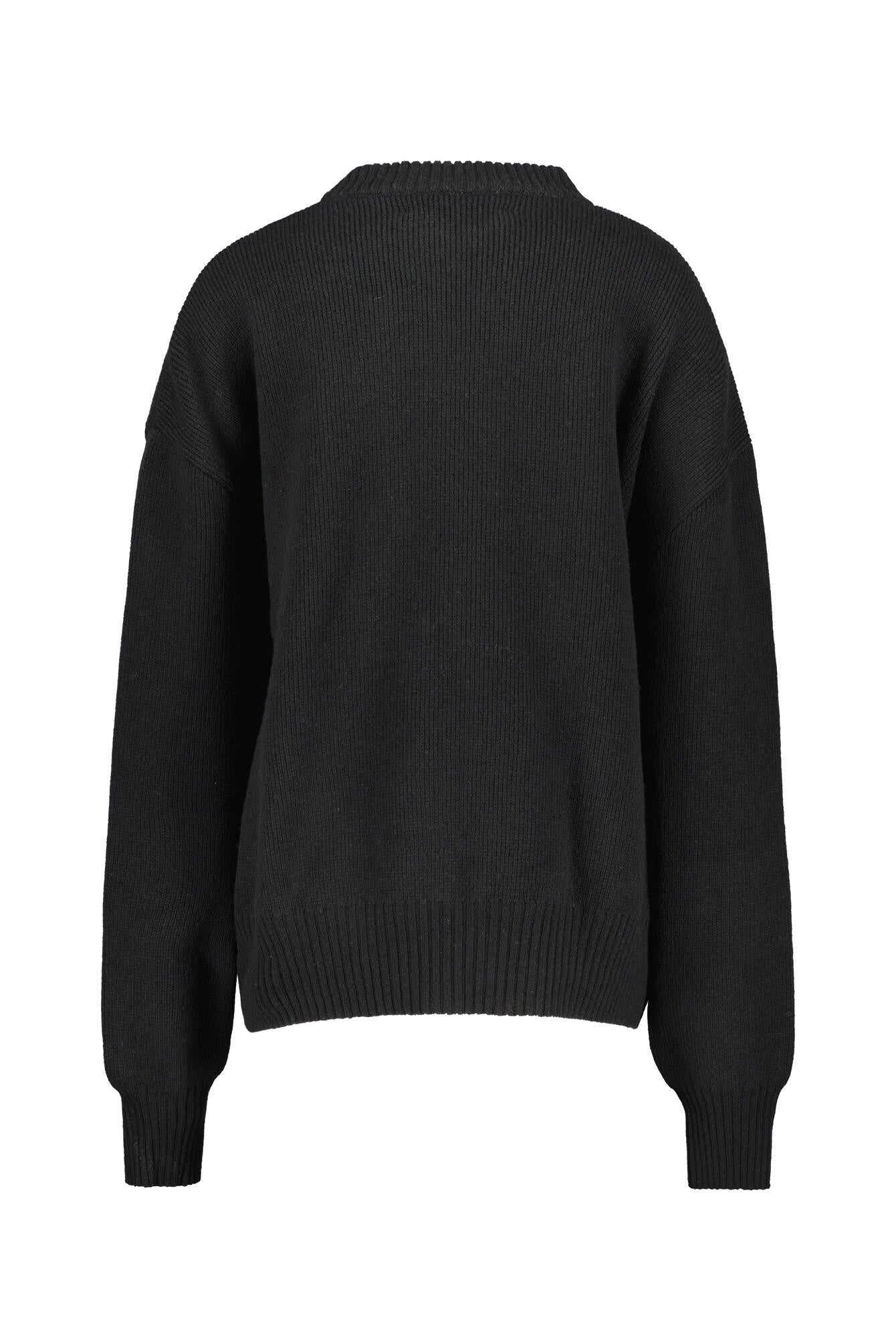 Oversized Strickpullover aus Wolle - schwarz - Schwarz