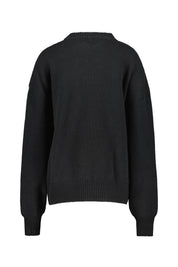 Oversized Strickpullover aus Wolle - schwarz - Schwarz