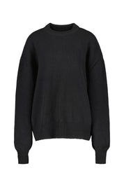 Oversized Strickpullover aus Wolle - schwarz - Schwarz