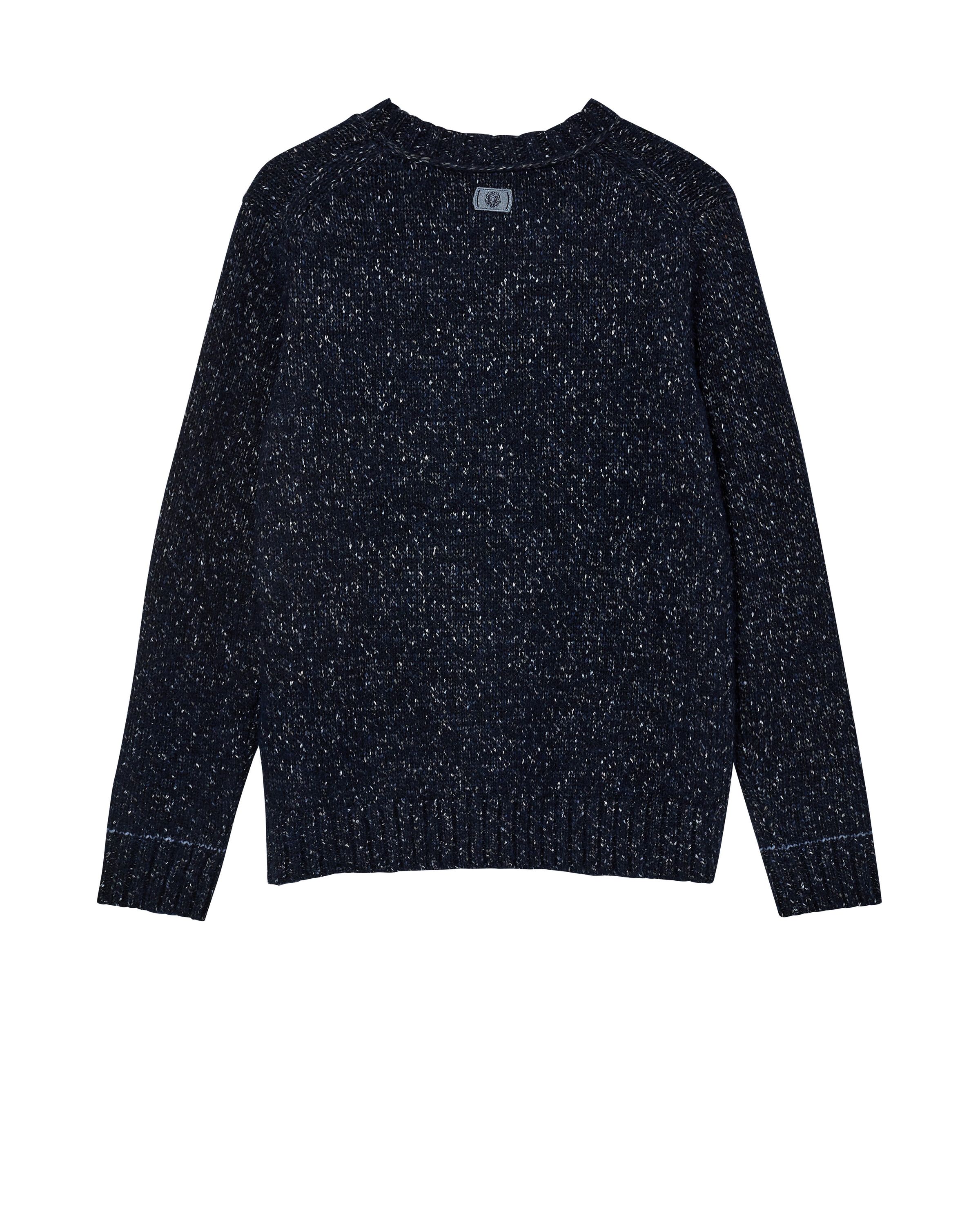 Melierter Strickpullover - 478 Navy - Blau