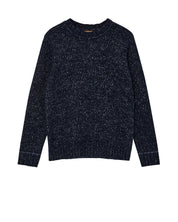 Melierter Strickpullover - 478 Navy - Blau