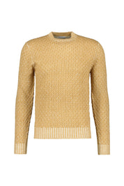 Melierter Strickpullover - Offwhite - Braun