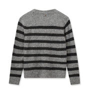 Gestreifter Strickpullover - 818 Sharkskin - Grau