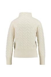 Strickpullover in Zopofstrick-Optik - Offwhite - Weiß