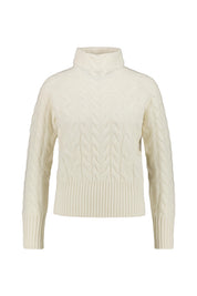 Strickpullover in Zopofstrick-Optik - Offwhite - Weiß