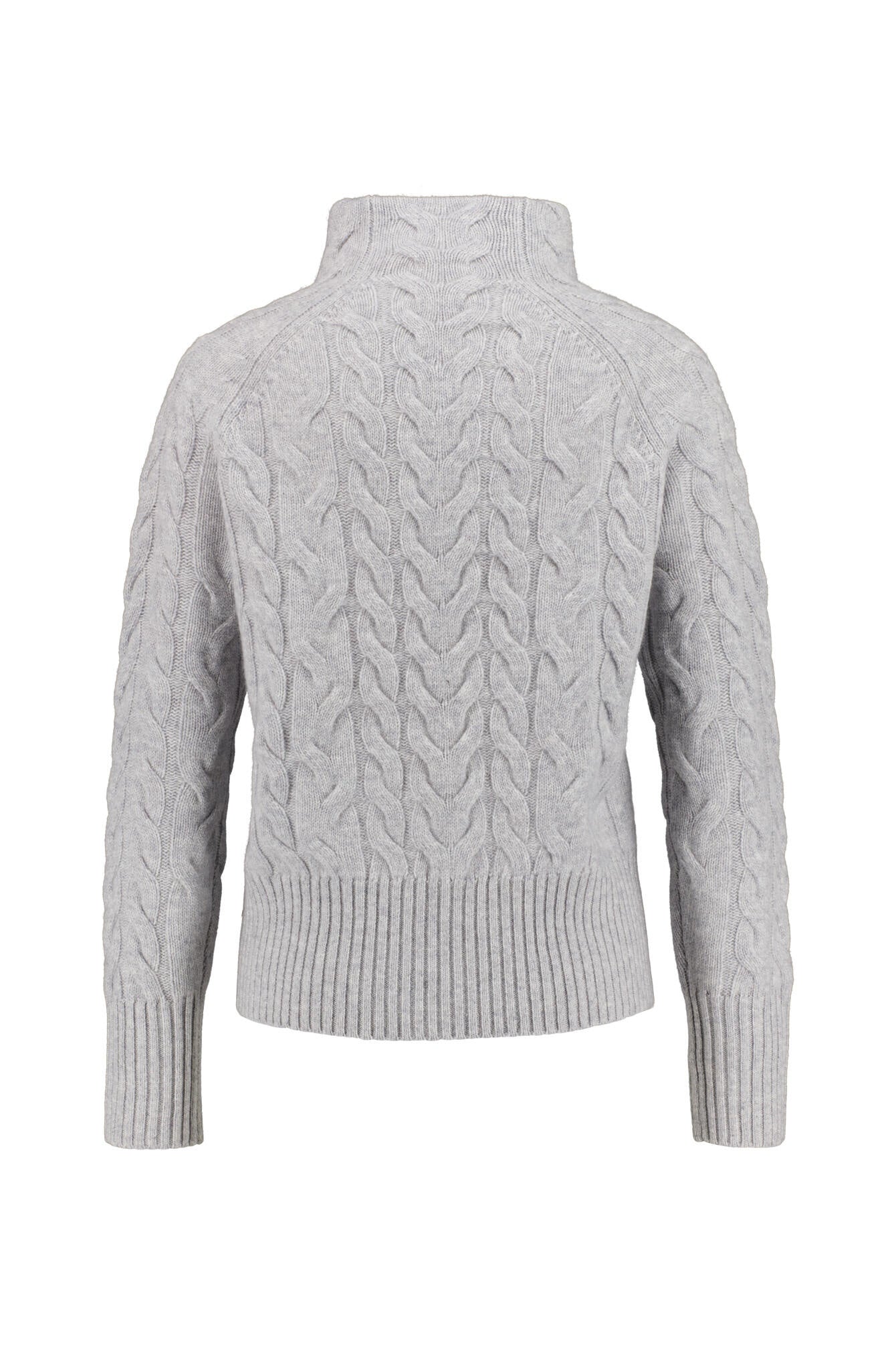 Strickpullover in Zopofstrick-Optik - Silber - Grau