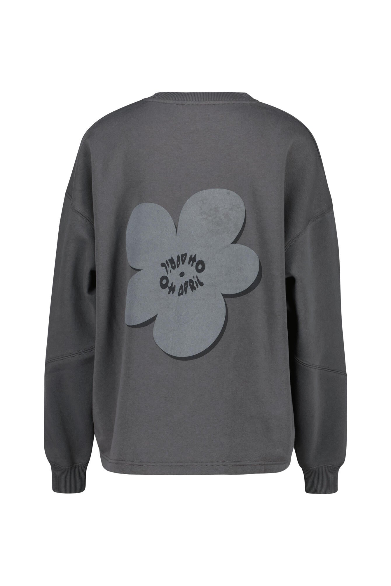 Sweatshirt mit Backprint - Dark Iron - Grau