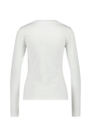 Langarmshirt aus Baumwolle - 110 Camelia White - Weiß