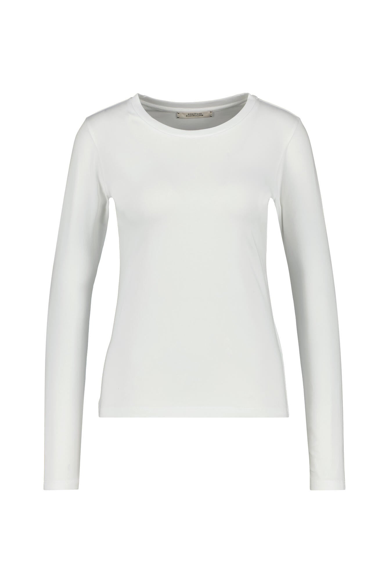 Langarmshirt aus Baumwolle - 110 Camelia White - Weiß