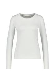 Langarmshirt aus Baumwolle - 110 Camelia White - Weiß